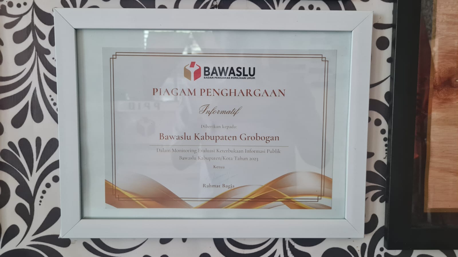 Penghargaan dari Bawaslu Republik Indonesia